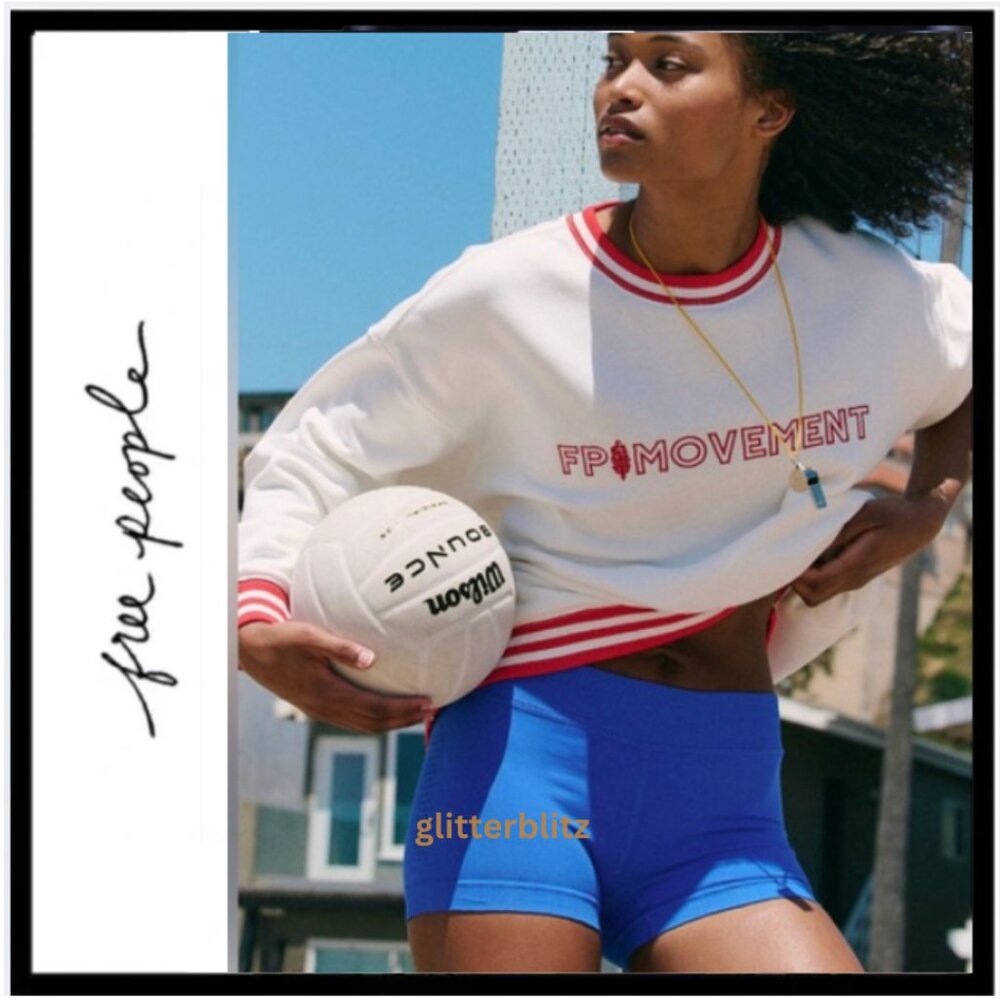 Free People x FP Movement All Star Collegiate Logo Pullover Sweatshirt